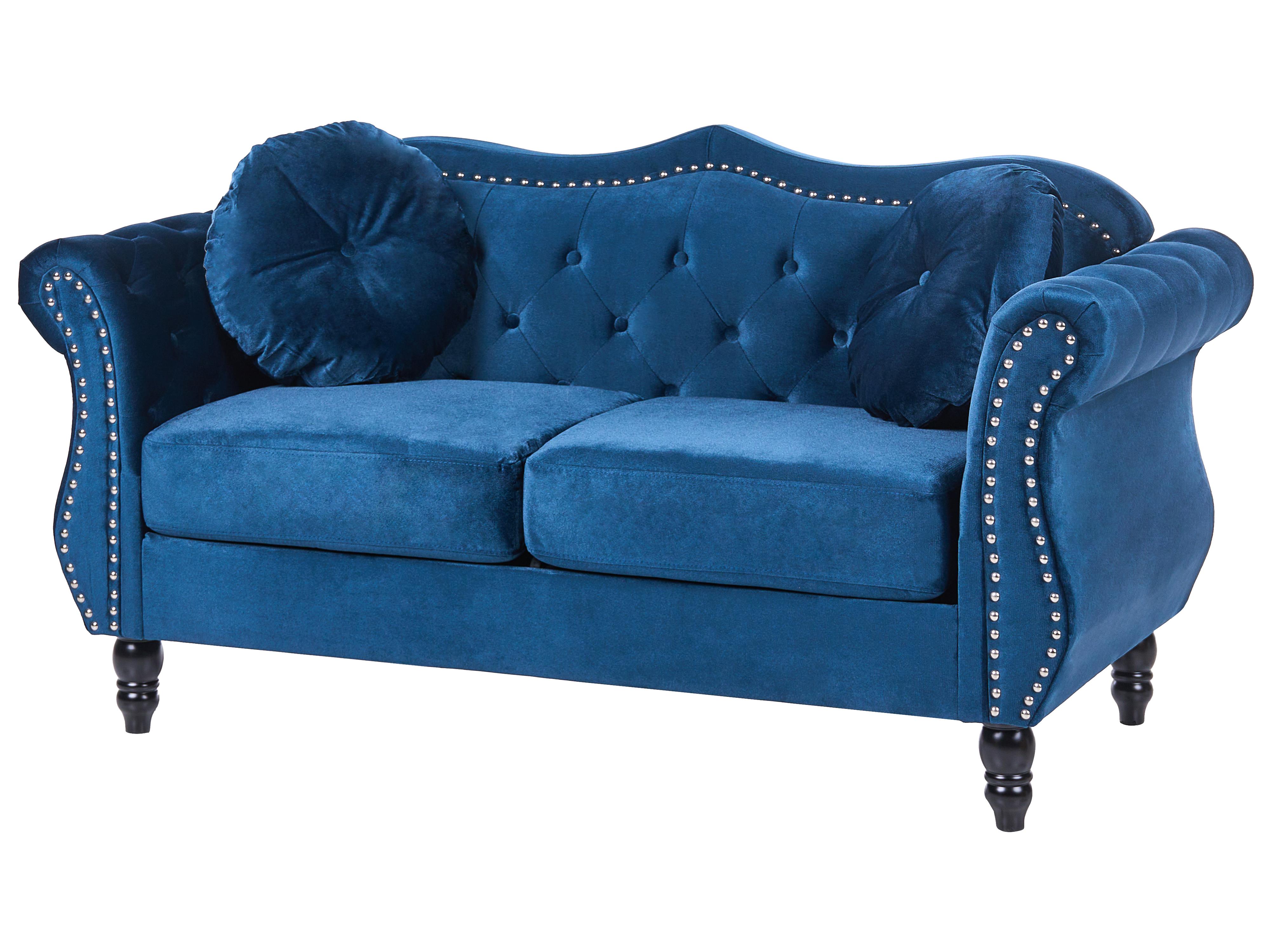 Bank 2-zits SKIEN Fluweel Marineblauw