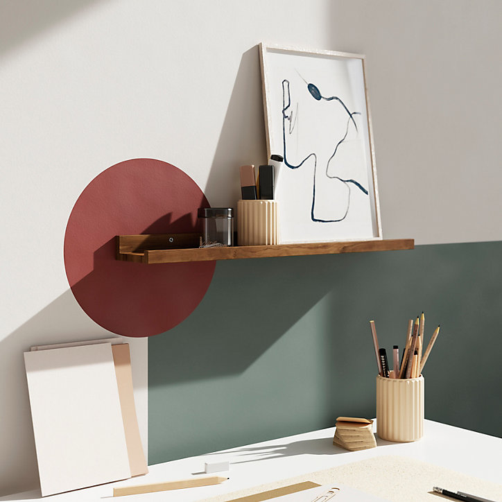 Tablette murale pour cadre photo GoodHome Rigga effet noyer L. 60 cm