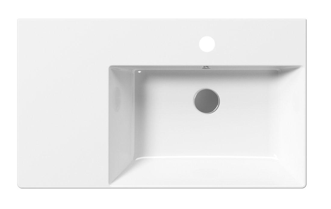 Sapho Kube X wastafel keramiek met plateau links 80x47cm wit