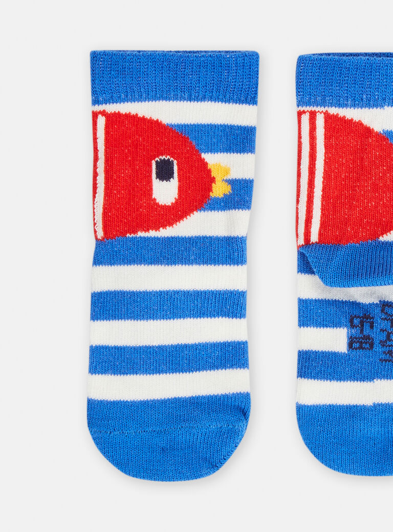 Chaussettes rayées motif poisson pour bébé garçon