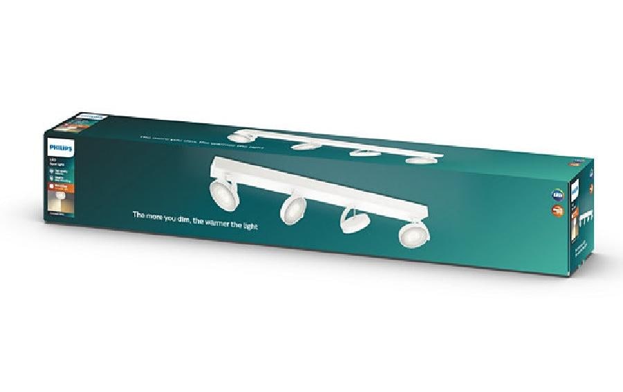 Aufbauspot Warm Glow Clockwork, 4 x 4.5 W, 2000 lm, Weiss<br>Aufbauleuchte mit beweglichem Leuchtenkopf