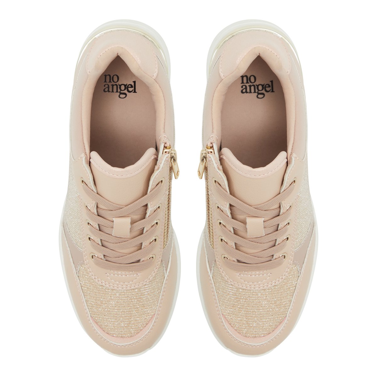 NO ANGEL-Valleygrl-jg-Baskets - Talon plat - Rose Clair