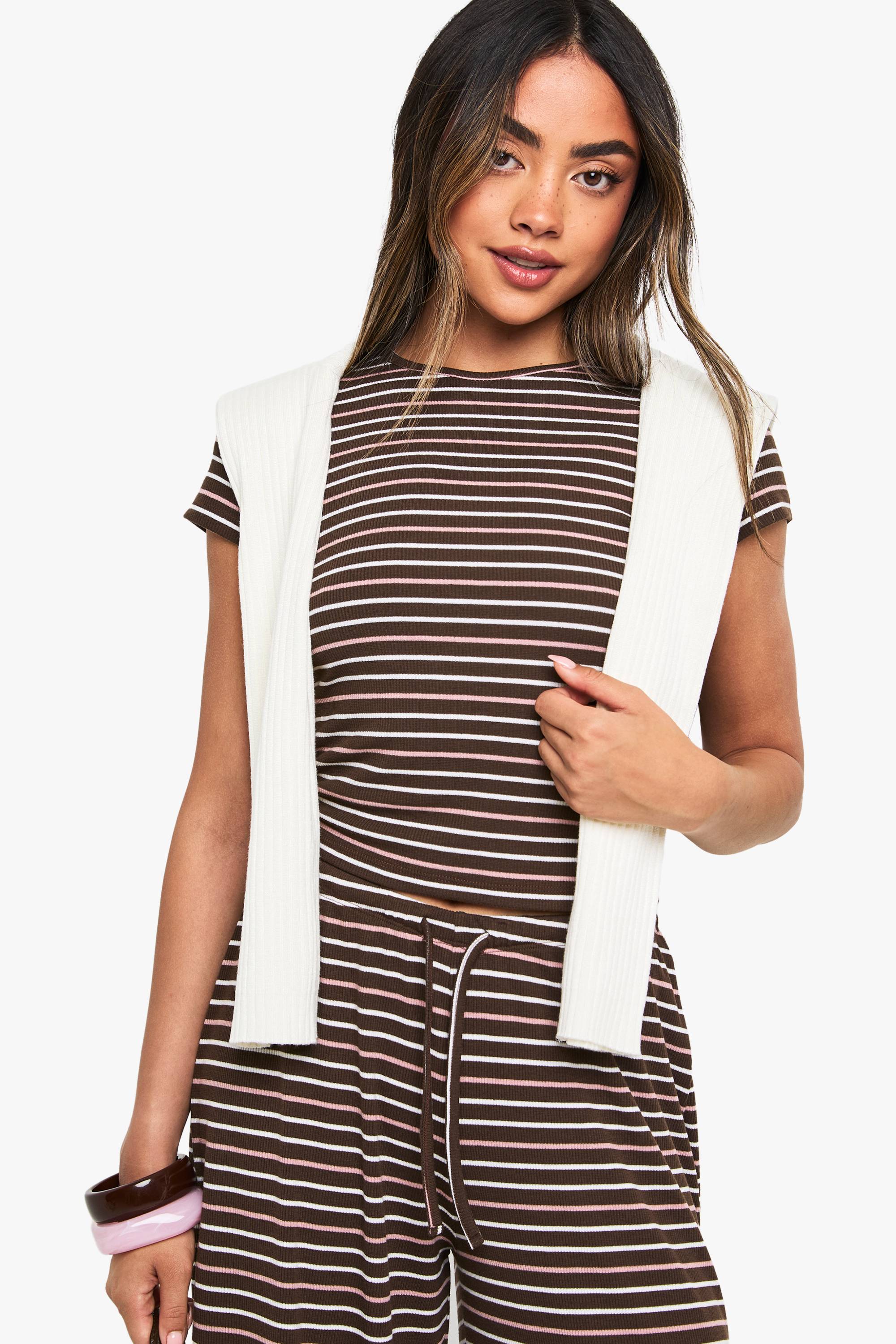 boohoo T-shirt bébé rayé
