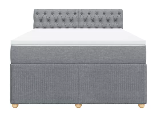 Sommier à lattes de lit avec matelas Gris clair 160x200cm Tissu
