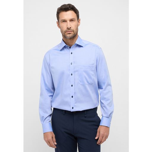 Eterna Langærmet Comfort Fit Skjorte, Blå, 43