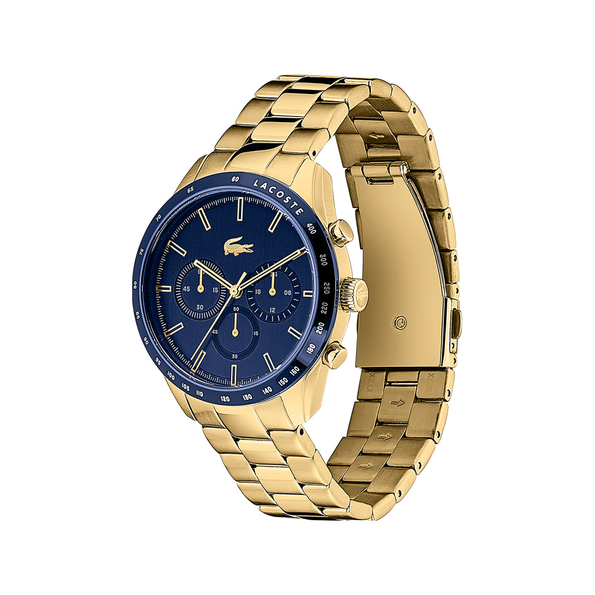 Montre Lacoste homme chronographe acier doré jaune