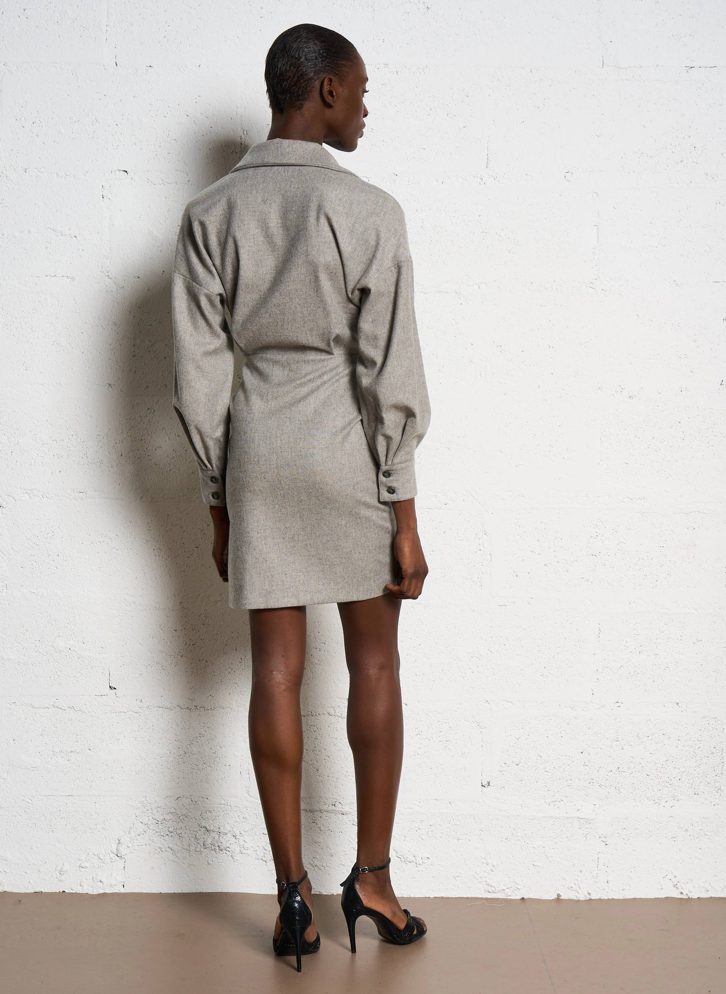 FASTWAY - Robe courte en laine mélangée | Gris