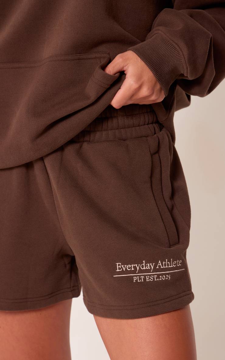 Chocolat Short En Molleton Brodé Collection Sport