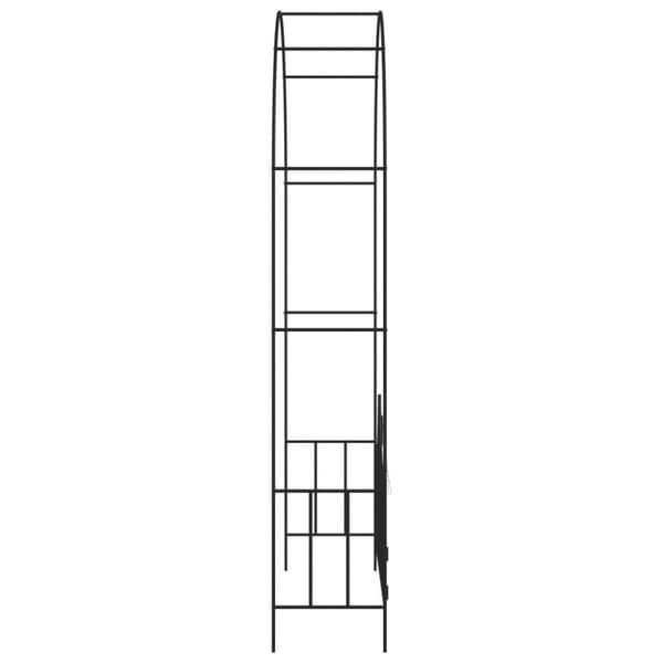 vidaXL Hagebue med port svart 138x40x238 cm jern