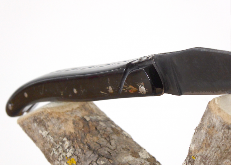 Couteau Laguiole avec un manche en Corne de Bison et lame brute