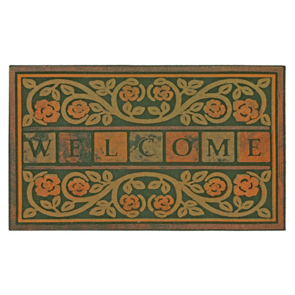Paillasson caoutchouc recyclé 45 x 75 cm - arabesque welcome