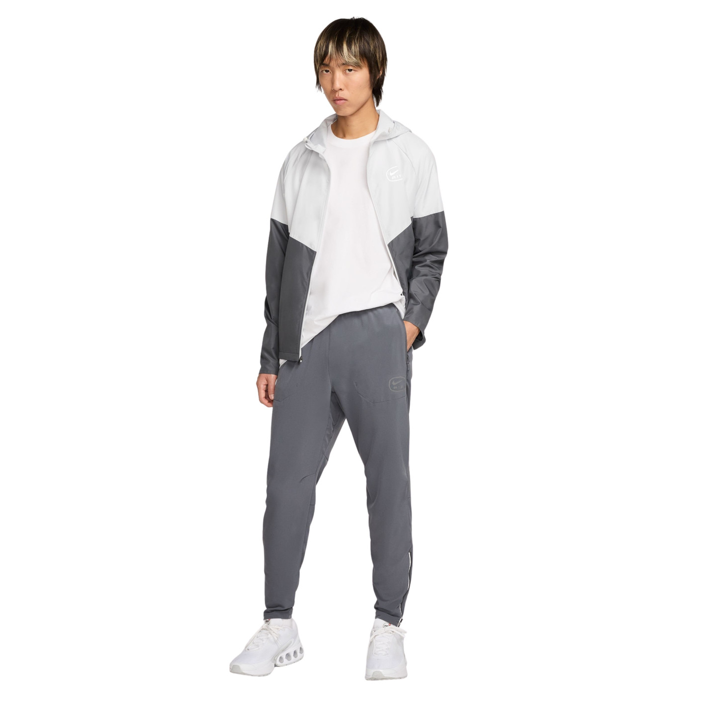 Nike Sportswear Air Trainingspak Full-Zip Woven Donkergrijs Wit