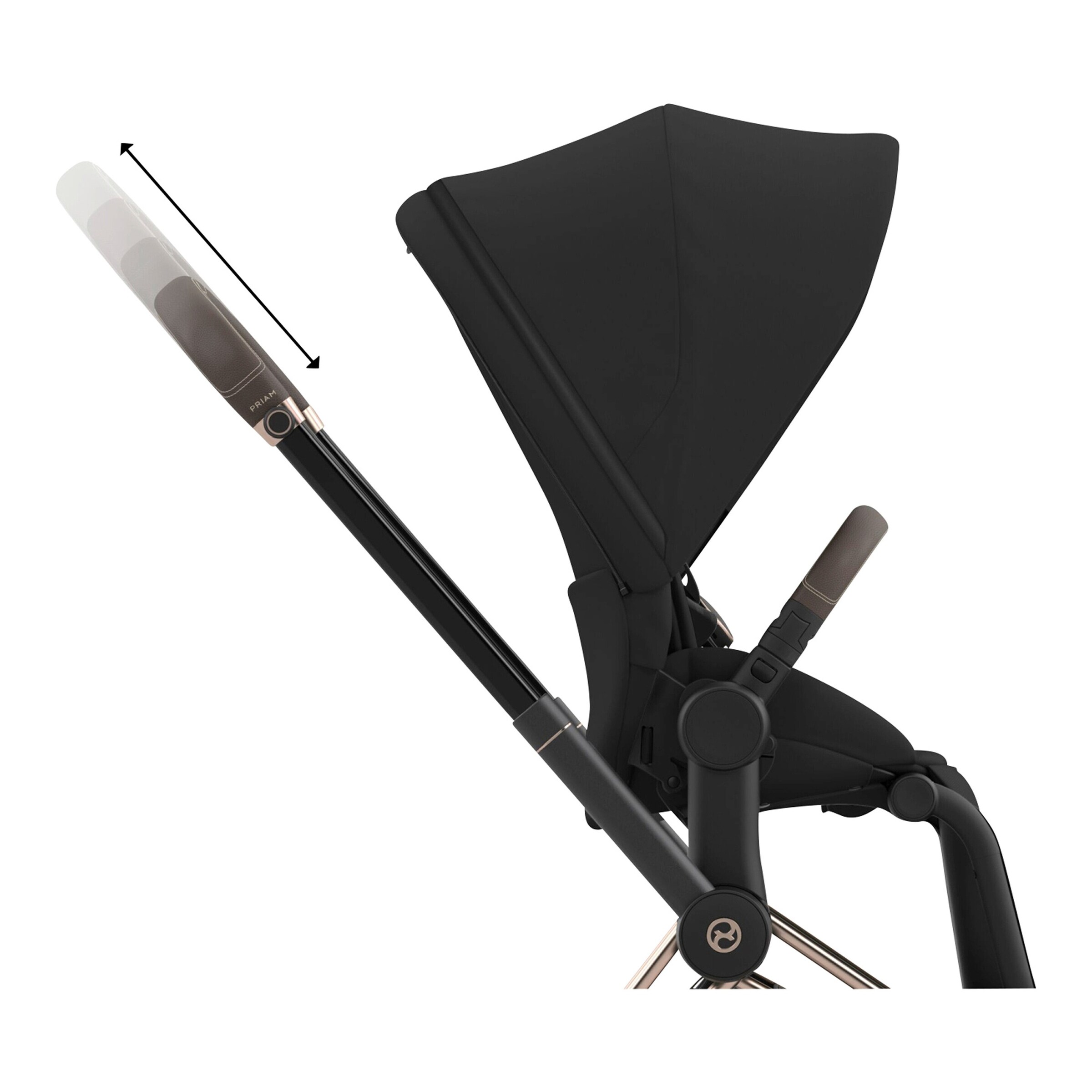 Cybex - PLATINUM Kombikinderwagen e-PRIAM Comfort Bundle rosegold / sepia black
