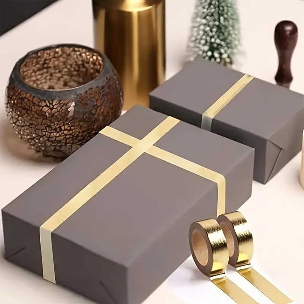 (15mmx5m) Washi Tape Glänzendes Deko Klebeband Bastel Masking Tape - Gold