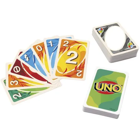 Mattel UNO 100% Papier Kartenspiel, plastikfrei und recycelbar, Familienspiel