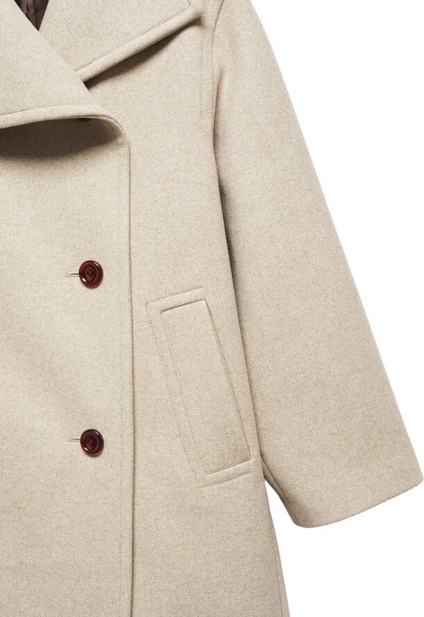 MANGO Midi maxi lapel coat Lt pastel grey