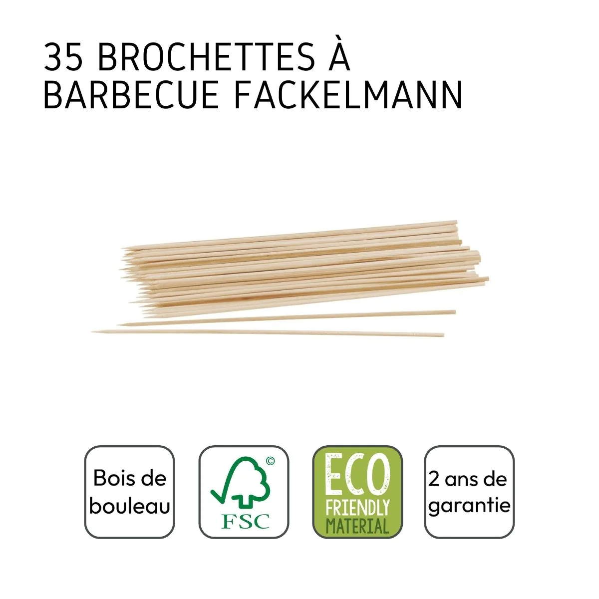 35 pics à brochettes en bois de 30 cm Barbecue Fackelmann