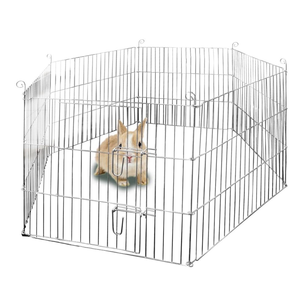 Cage pour rongeurs hexagone 100x100x60 cm argenté