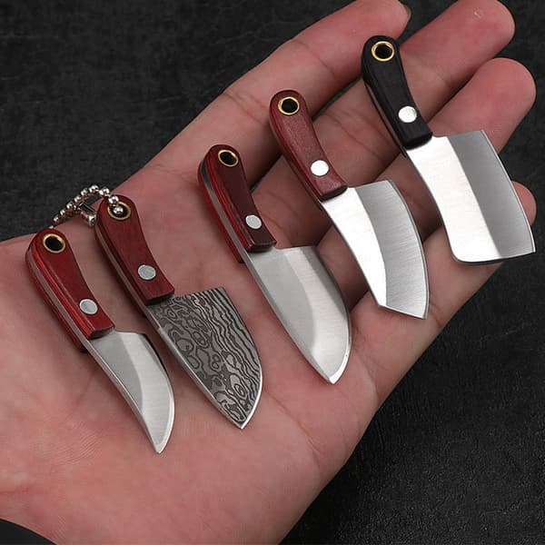 INF Damaskus Mini Hakkekniv Nøkkelring (Spiss Tipp) DG-75-2