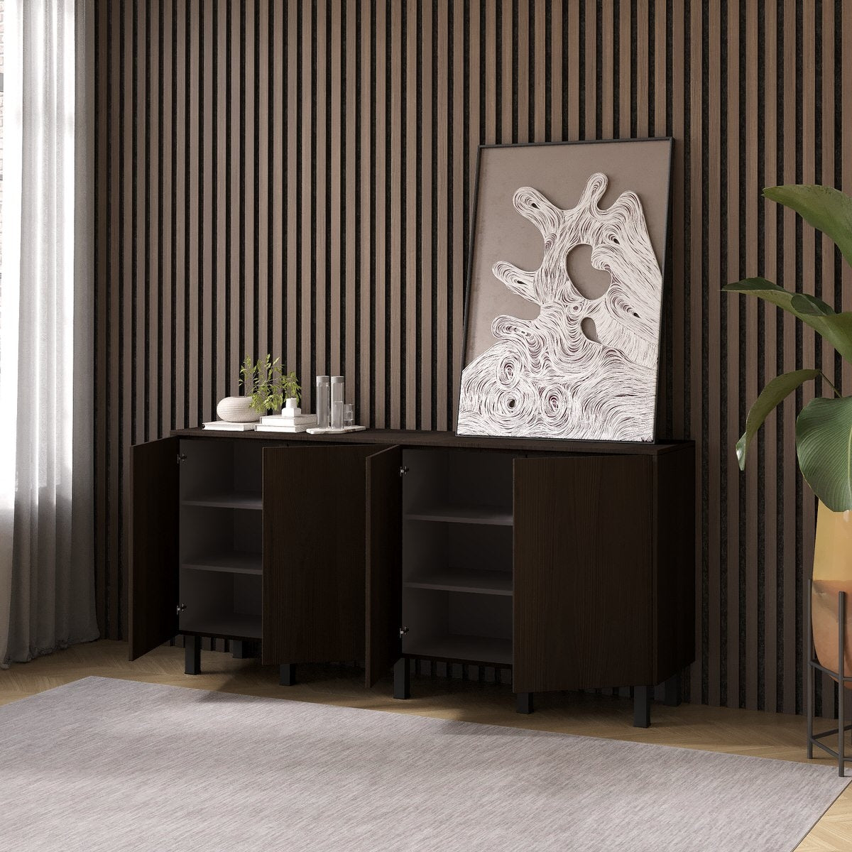 Artego Design Casella Ayaya 183 cm Dressoir Donkerbruin