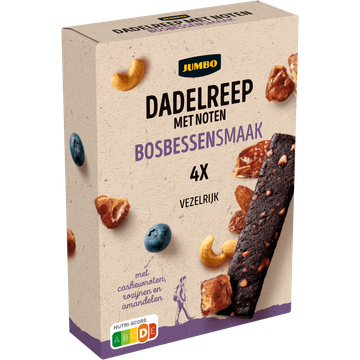 Jumbo Dadelreep met Noten Bosbessensmaak 4 Stuks