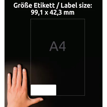 Avery Zweckform L4743REV-25 Universal-Etiketten,A4 99,1 x 42,3 mm, 30 Bogen/360 Etiketten, weiß