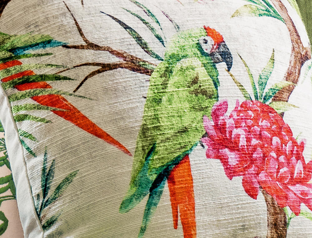 Coussin imprimé-Destination tropicale