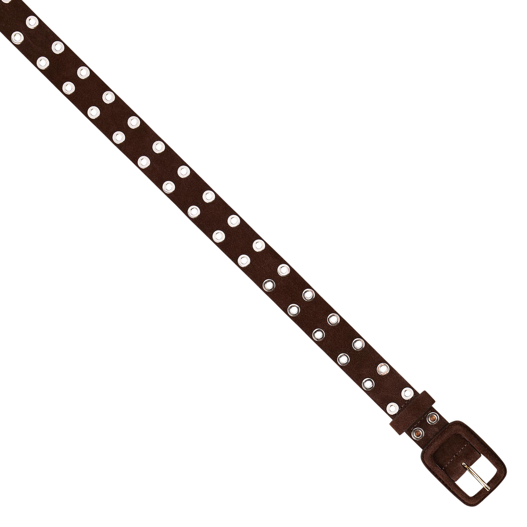 Ceinture à œillets en cuir | Marron