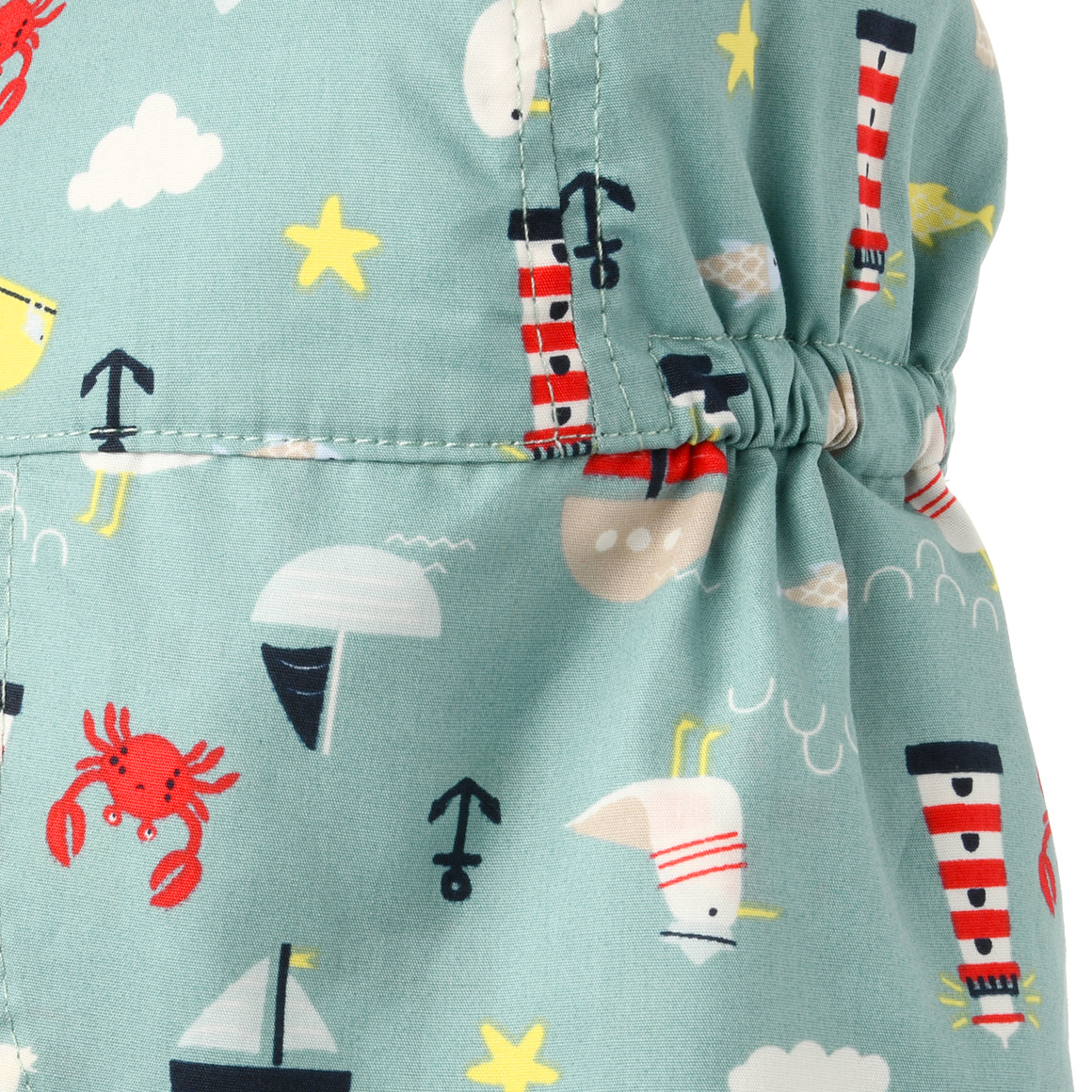 Topomini Baby Nackenkappe im maritimen Look dunkeltürkis