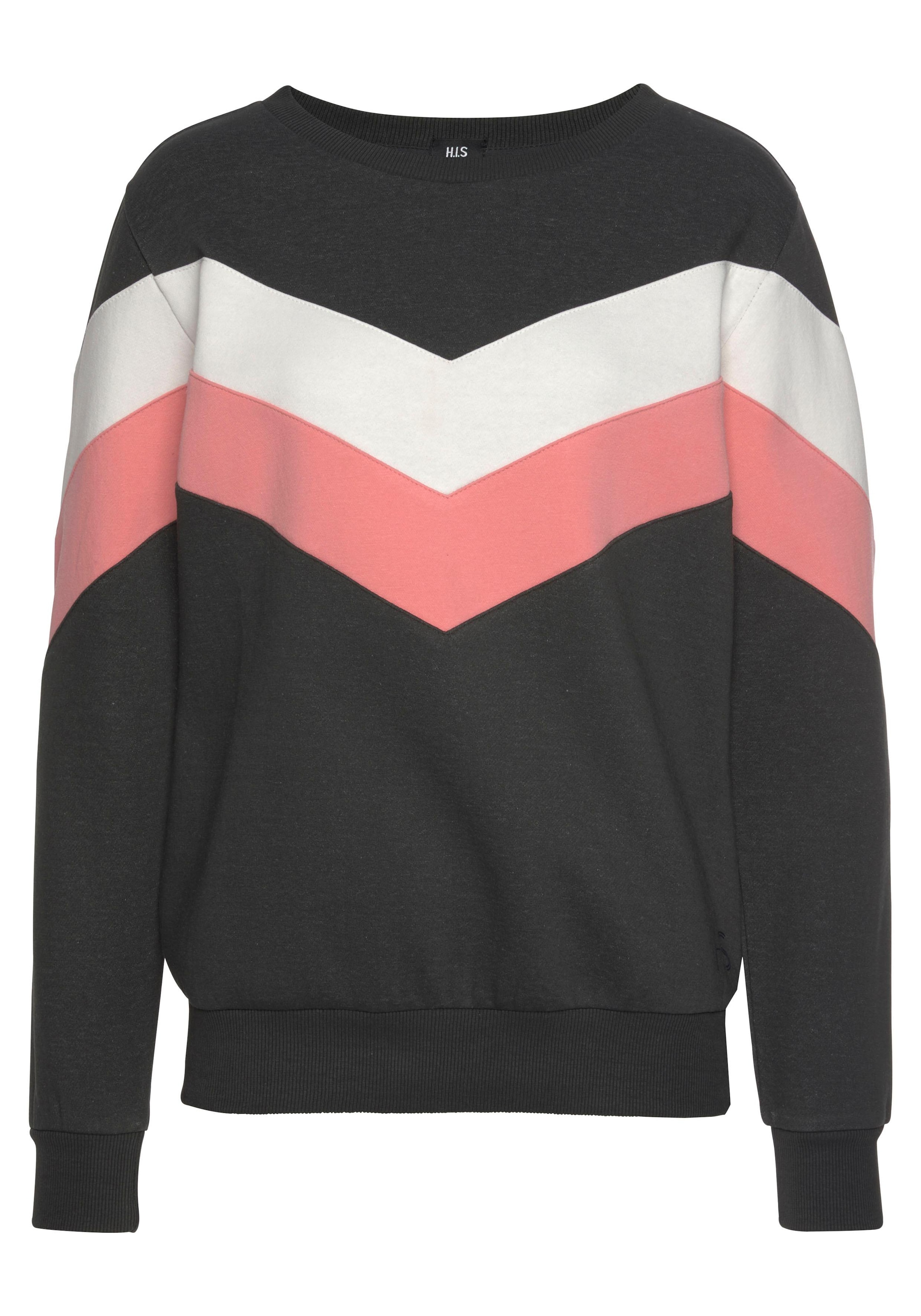 H.I.S Sweatshirt , mit Kontraststreifen an Vorderseite und Ärmeln, Loungewear