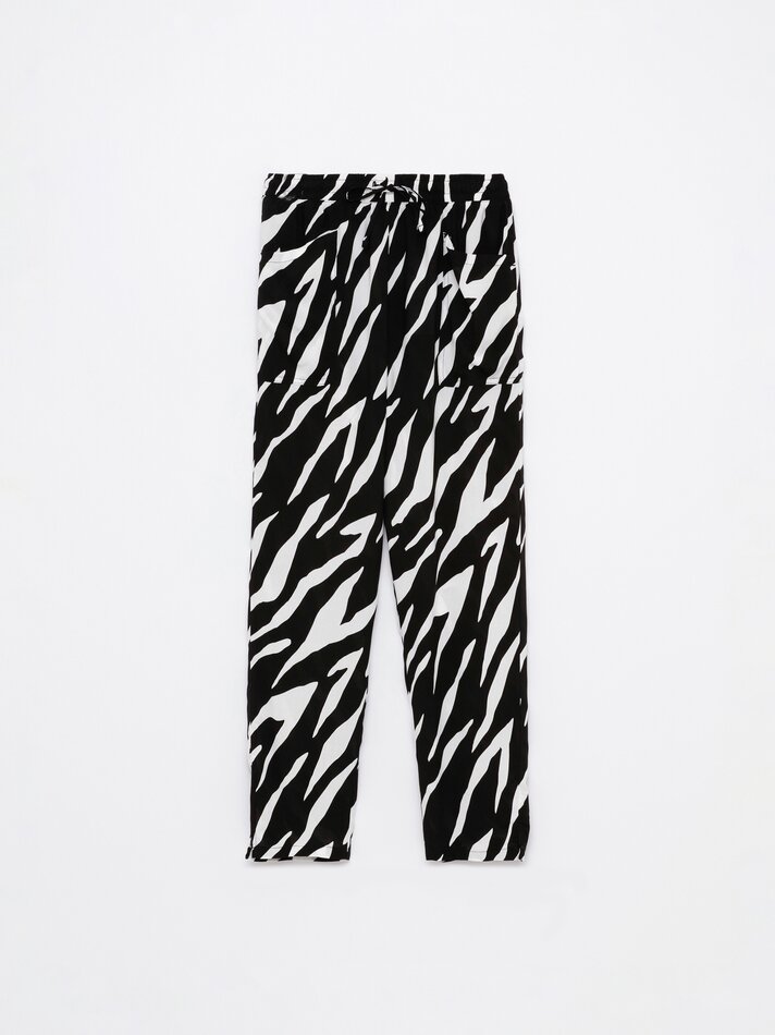 Calças fluidas estampadas - Estampa de zebra