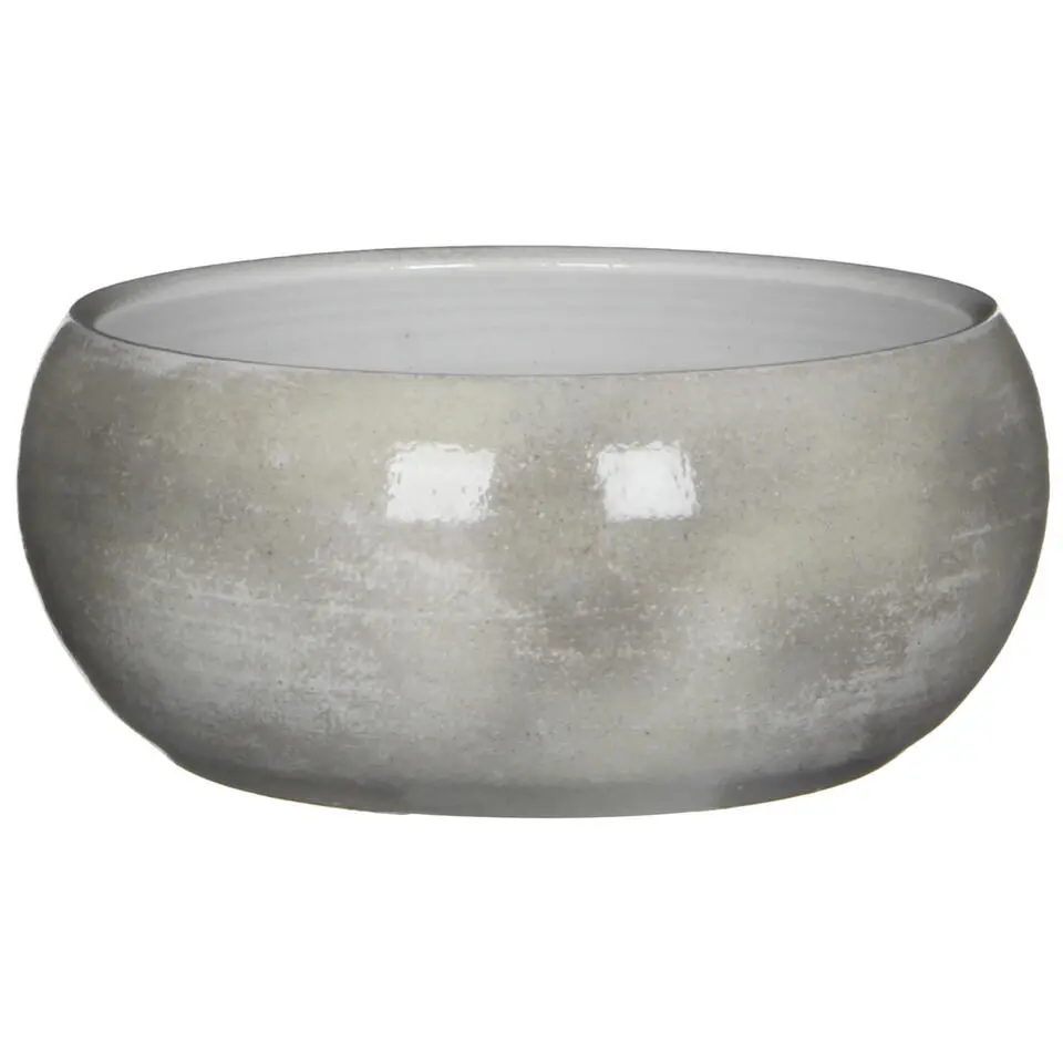 Mica Decorations Bloempot - grijs - keramiek - 28 x 12 cm