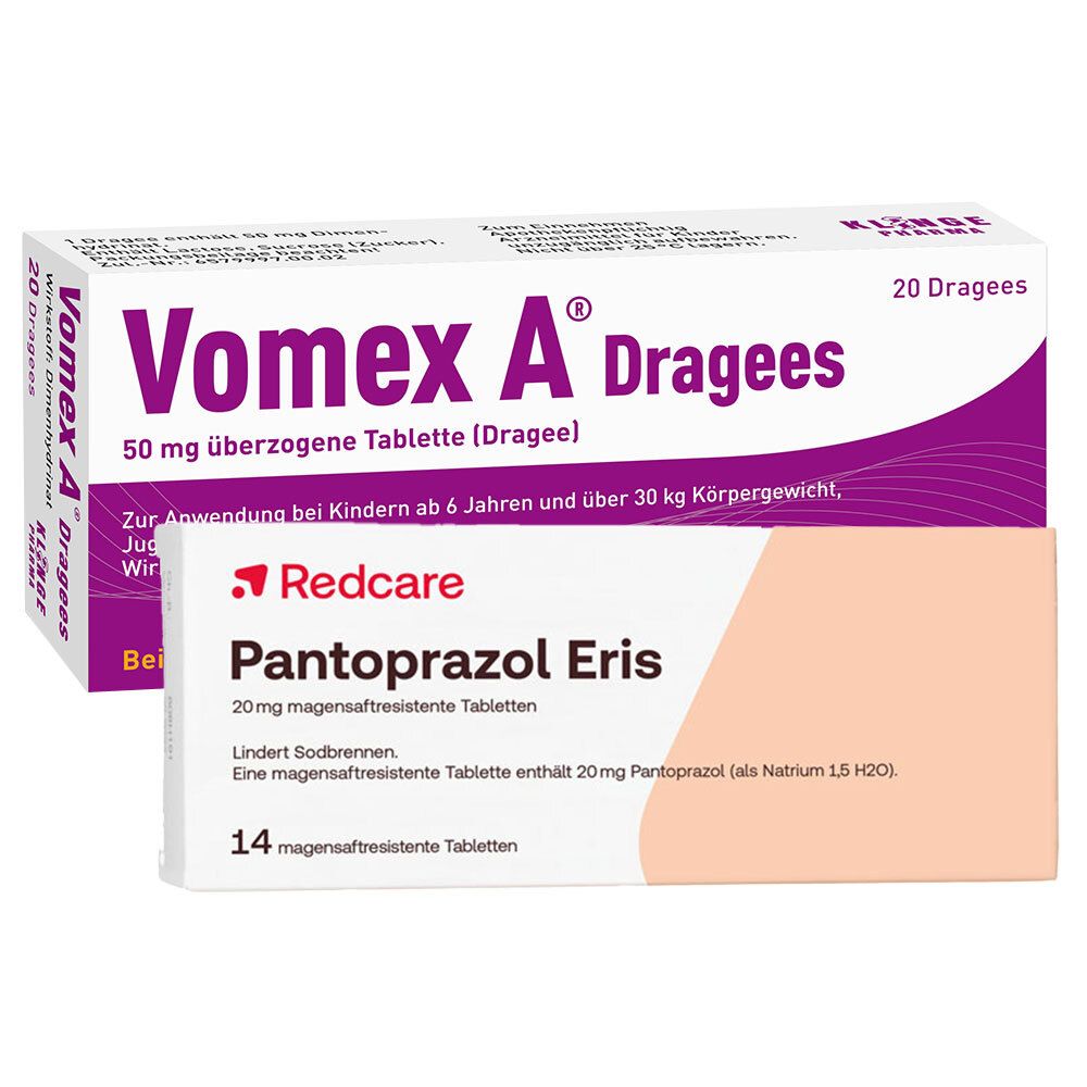 Vomex A® Dragees + Redcare Pantoprazol Eris