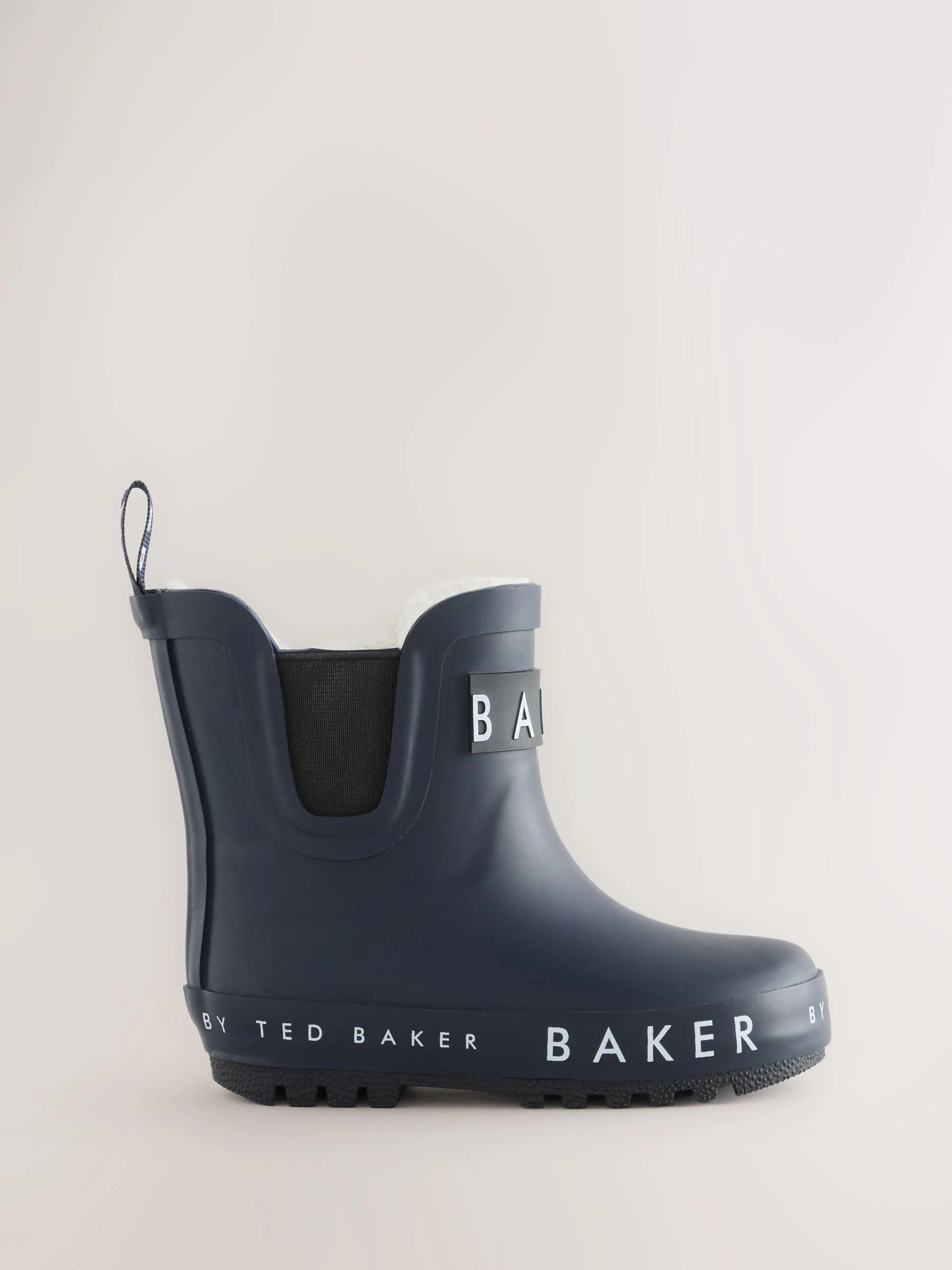 Marineblauw - Baker by Ted Baker - gevoerde regenlaarzen van imitatiebont voor jongens