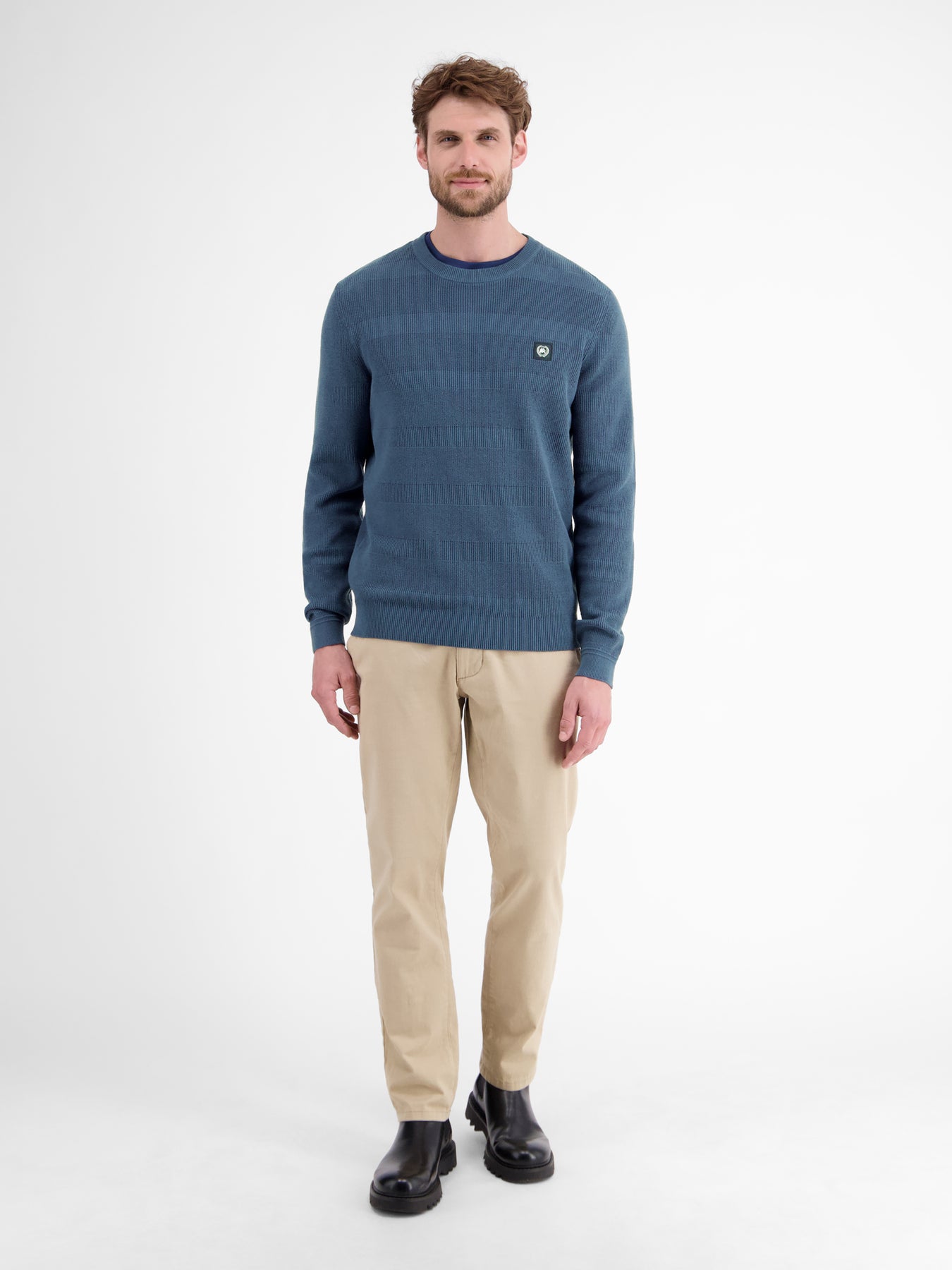 Strickpullover für Herren, tonal gestreift