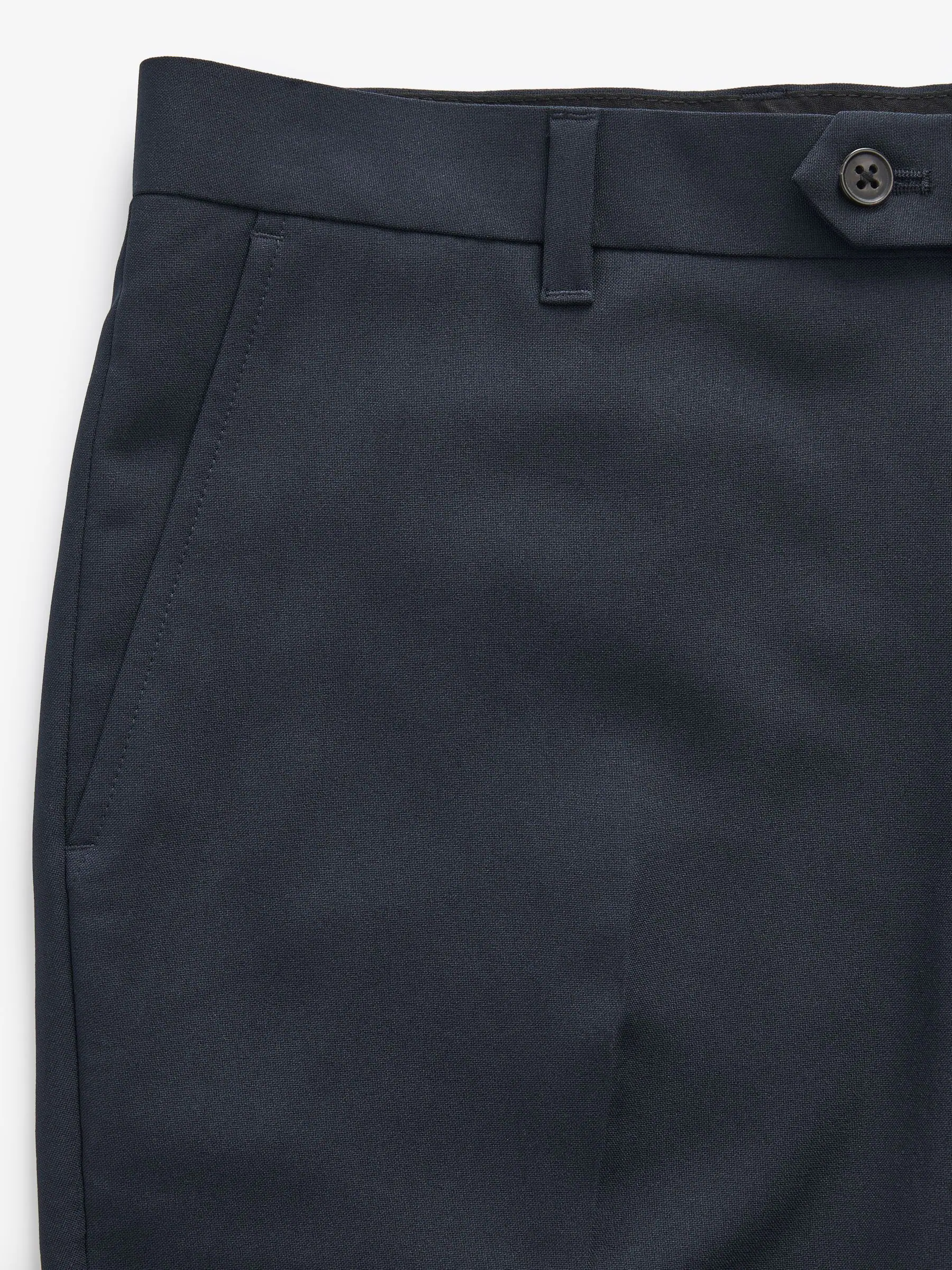 Donkerblauw - Normale Pasvorm - Machinewasbare modieuze broek zonder bandplooien