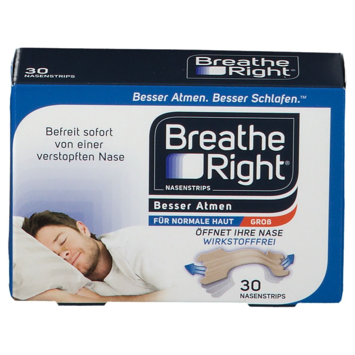 Besser Atmen Breathe Right Nasenstrips beige, groß