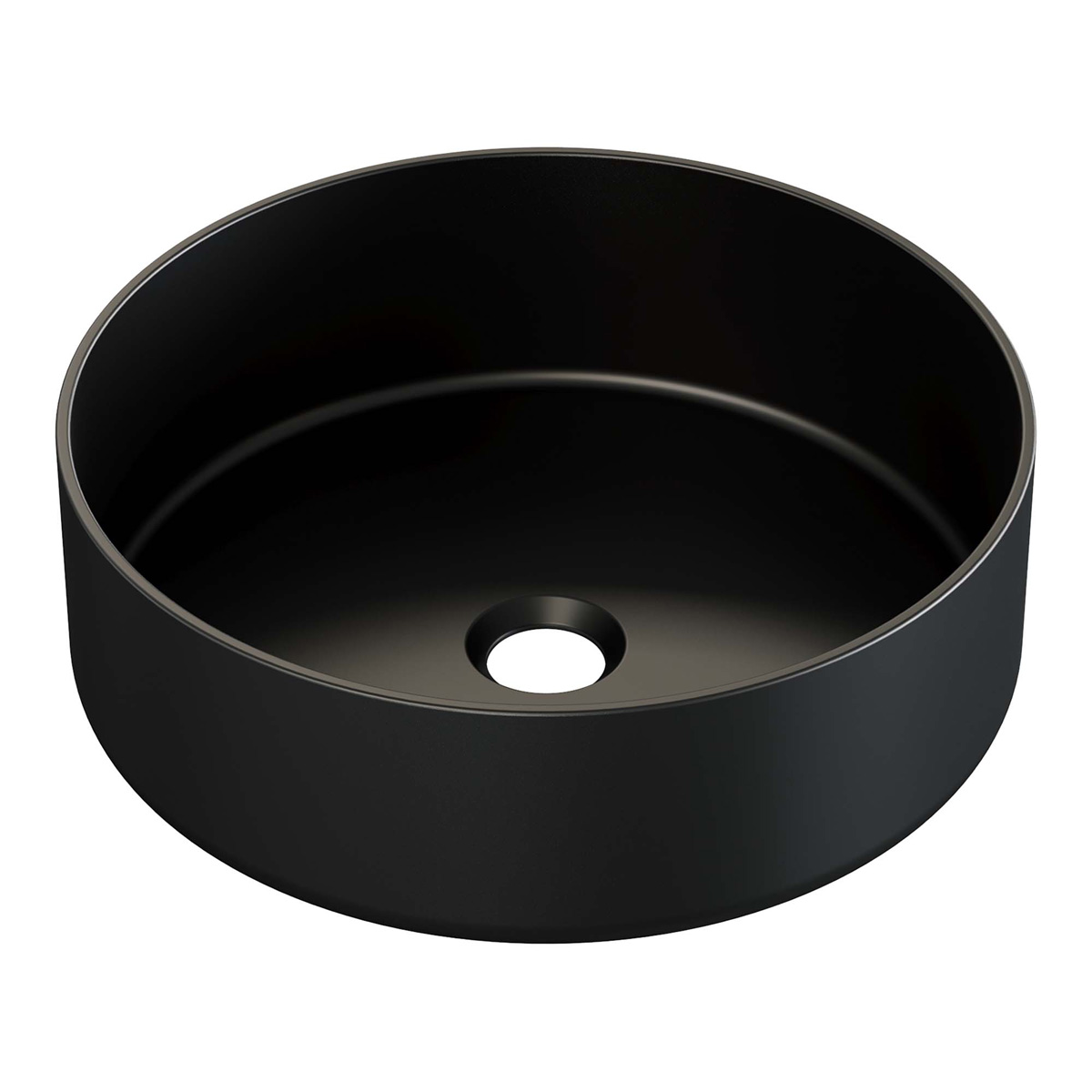 Brauer Circle waskom keramiek 36cm zwart mat