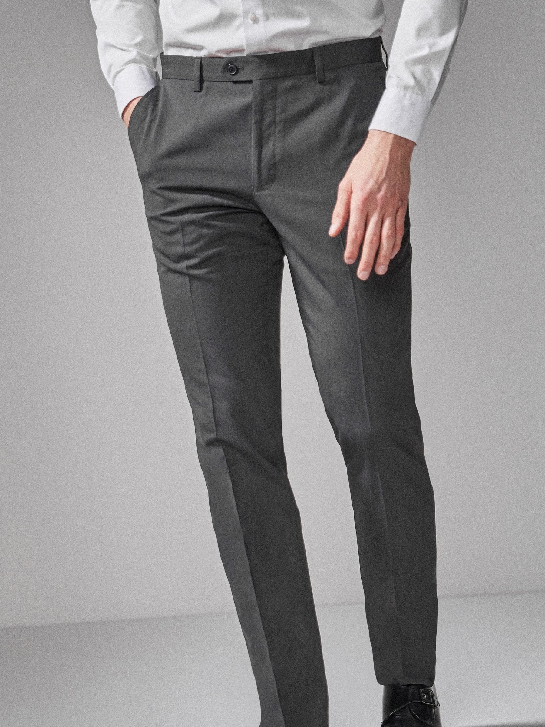 Antraciet - Tailored fit - Kostuumbroeken