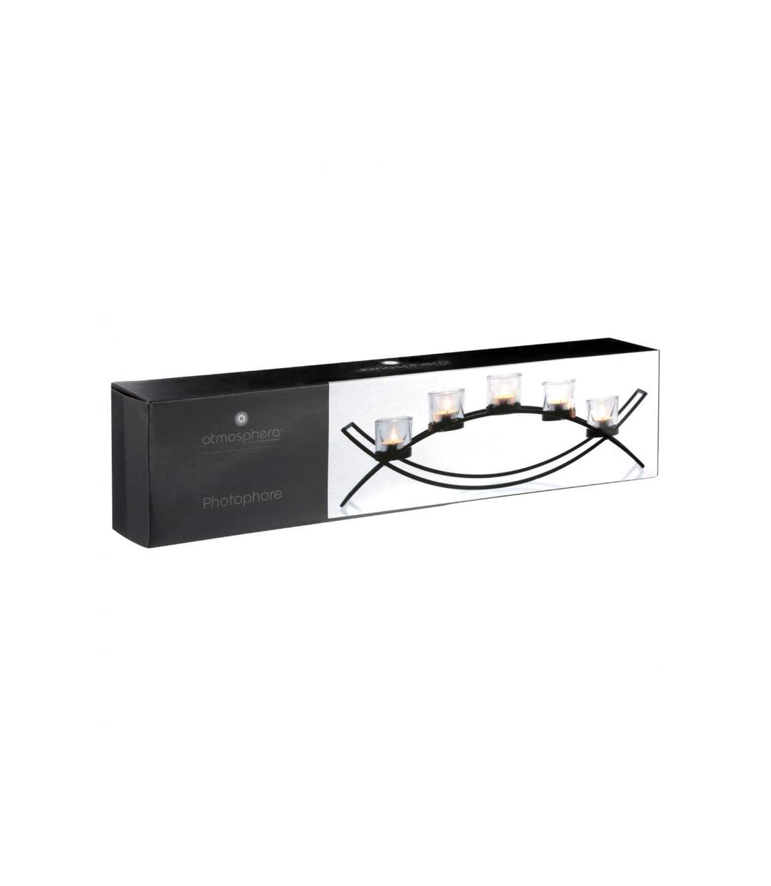 Photophore sur Pied Vague 54cm Noir