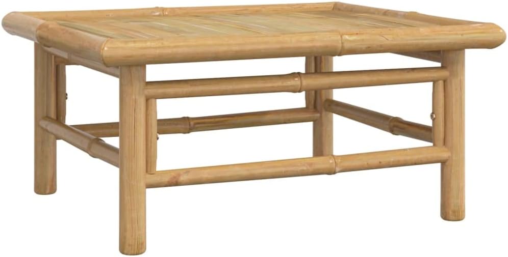 vidaXL Garten Lounge Set 4-TLG., Gartenmöbel Set mit Hellgrauen Kissen, Sitzgruppe für Garten Terrasse, Modular Sofa Garnitur Loungemöbel, Bambus