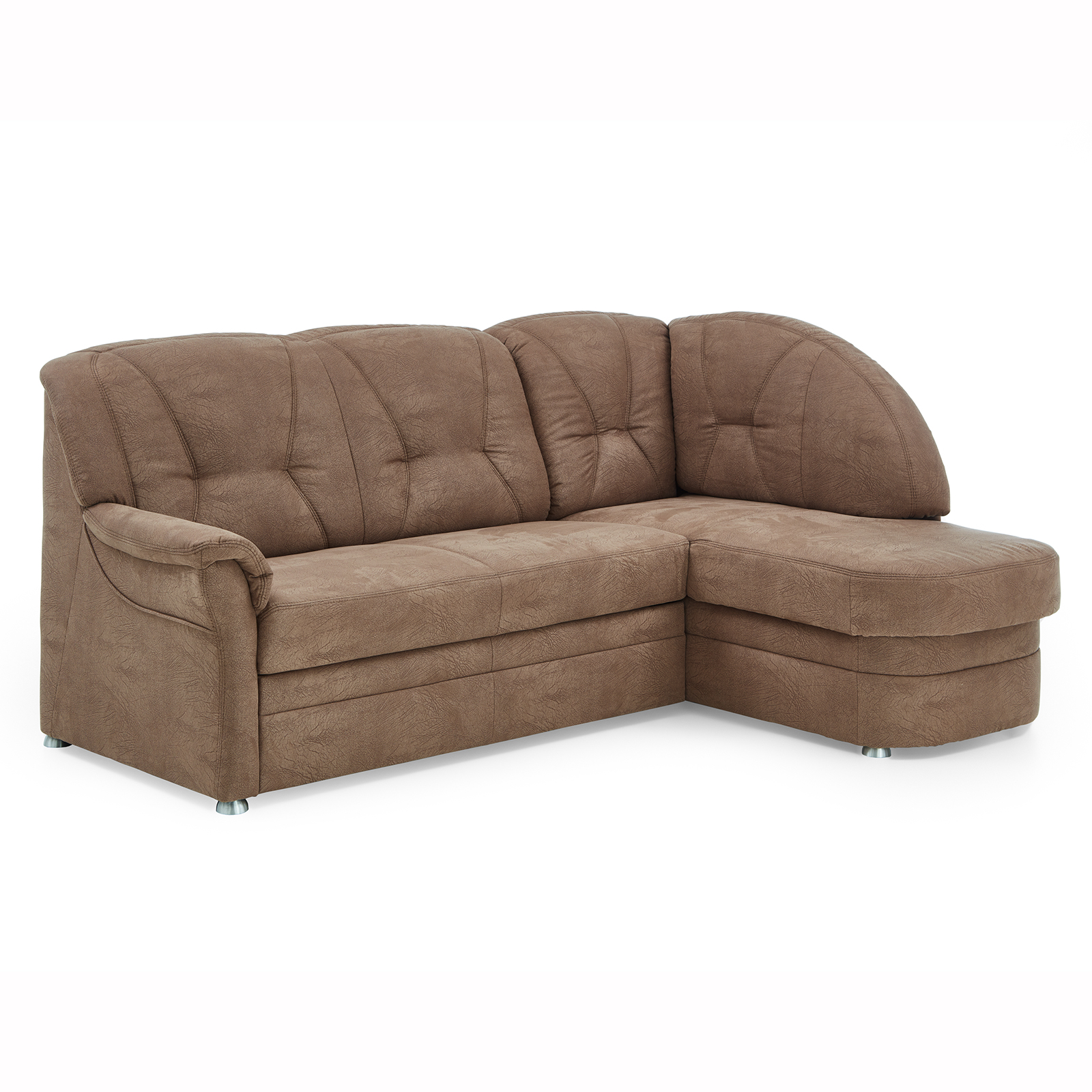 polsterpower Ecksofa - braun - Basismodell - Ottomane rechts