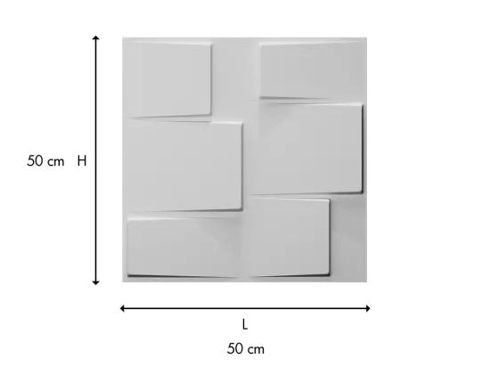 Panneau mural 3D à peindre - pack de 3m² - lot de 12 pièces - BRICK