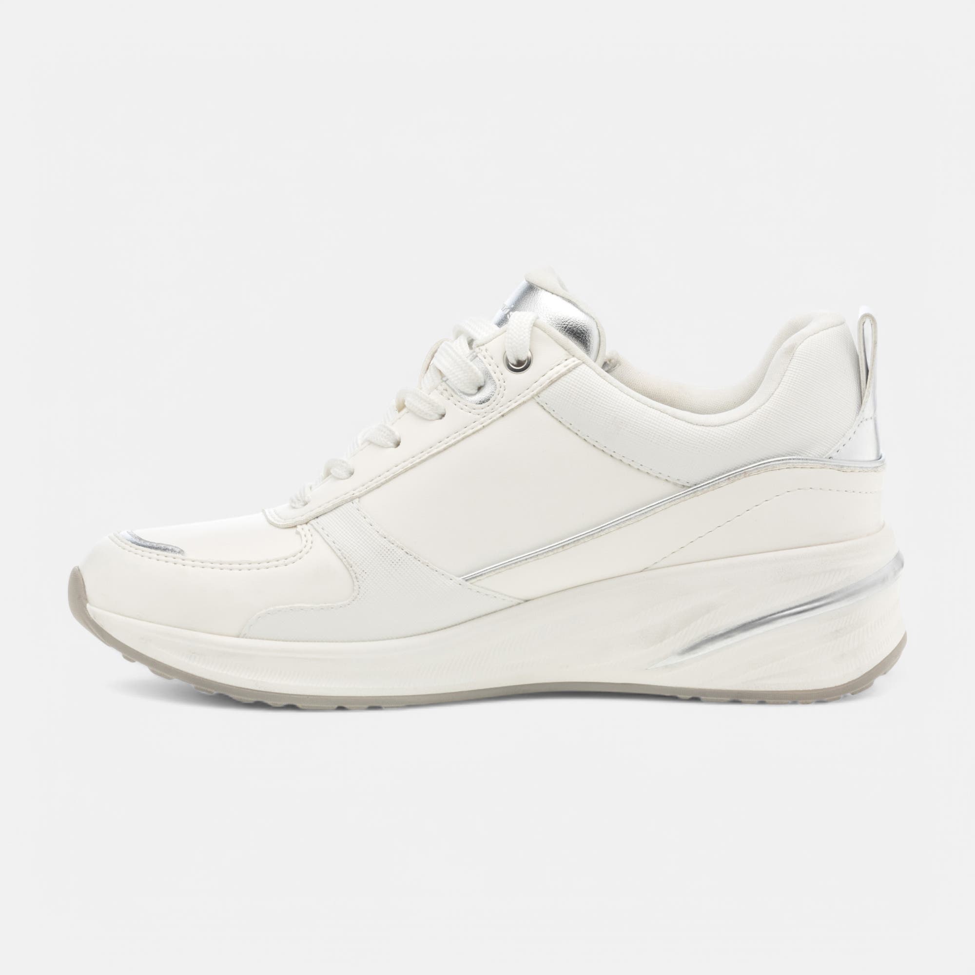 Baskets basses à talon compensé Femme blanc