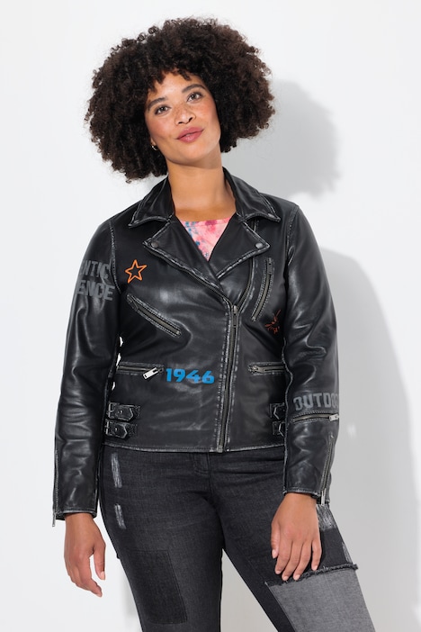 Lederjacke, Bikerjacke, moderne Print