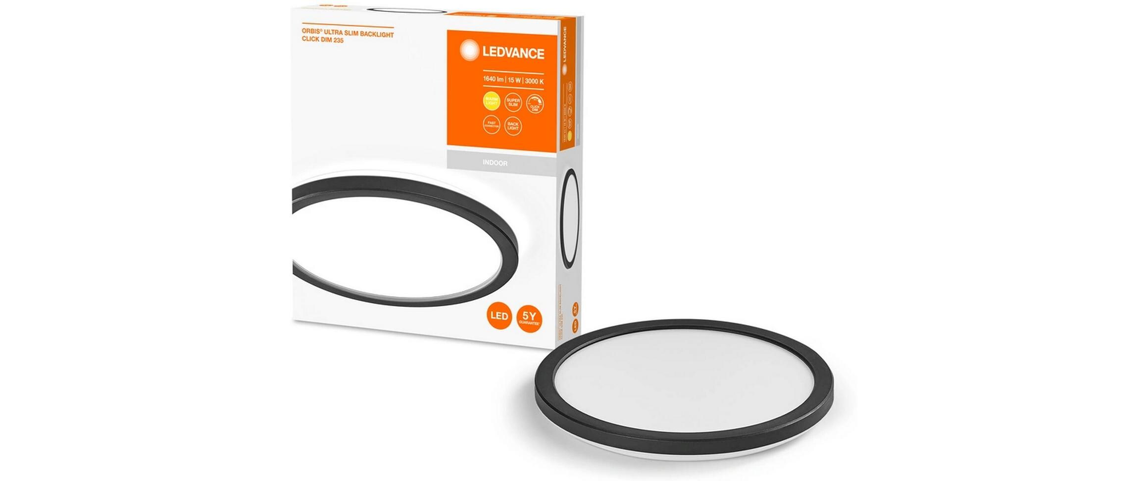 Deckenleuchte Orbis Ultra Slim, Ø 23.5 cm, 3000K, SchwarzLeuchte zur Deckenmontage