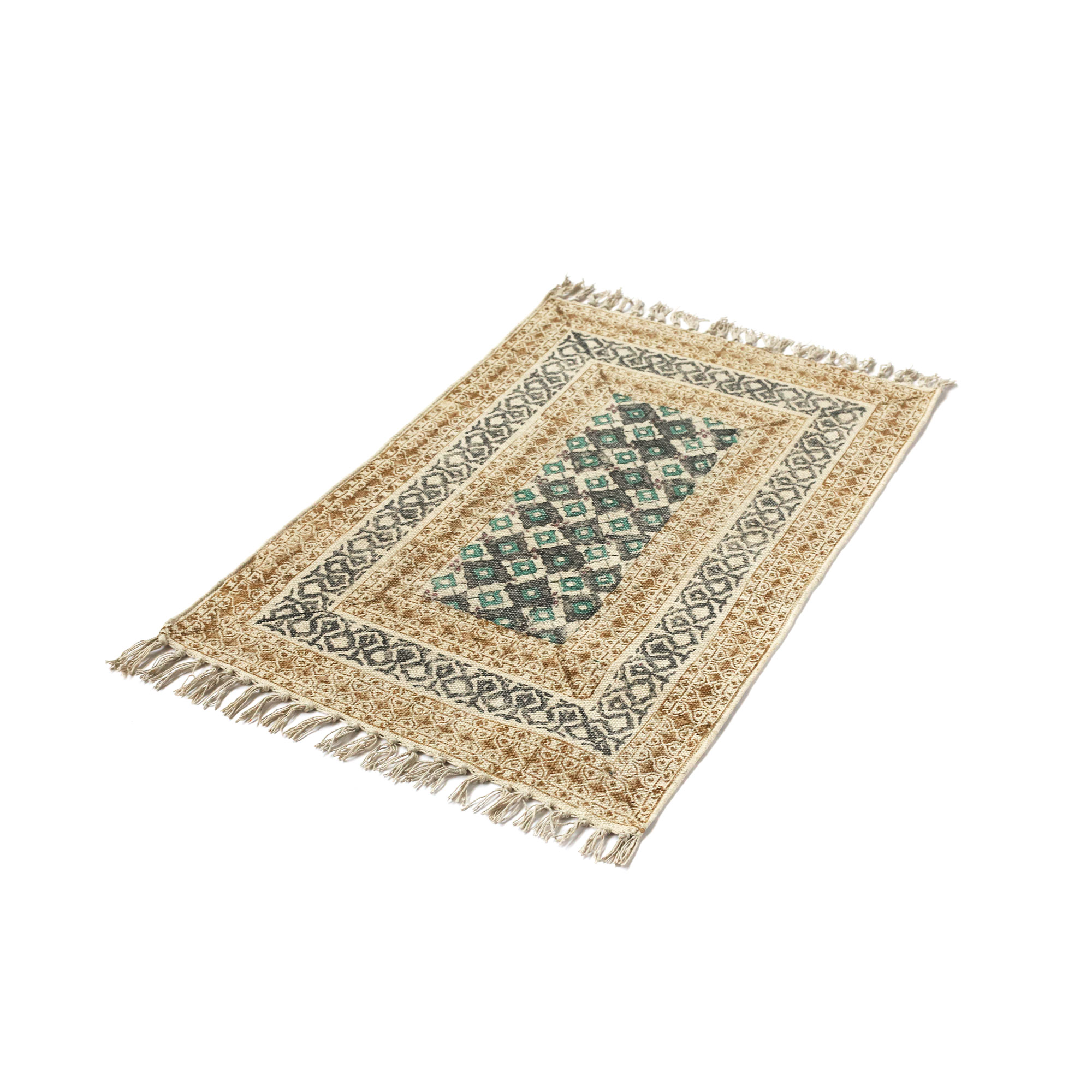 Mini-Rug 'Akash', handbedruckt, B 90 cm, L 60 cm von fischer's lagerhaus