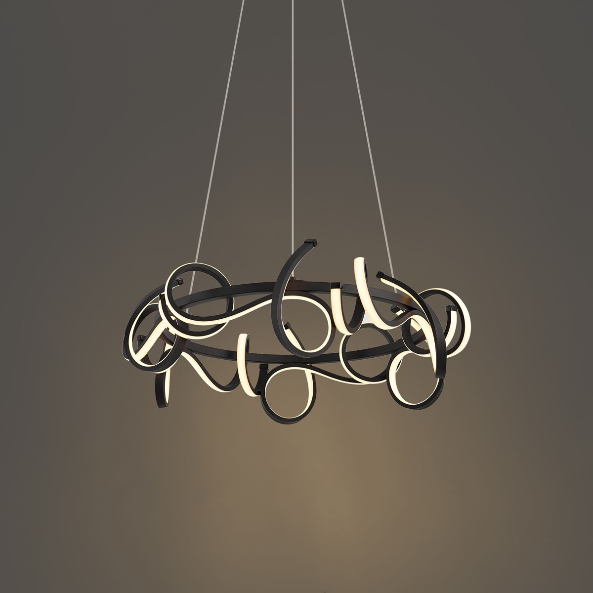 Design hanglamp zwart rond 3-staps dimbaar - Krisscross