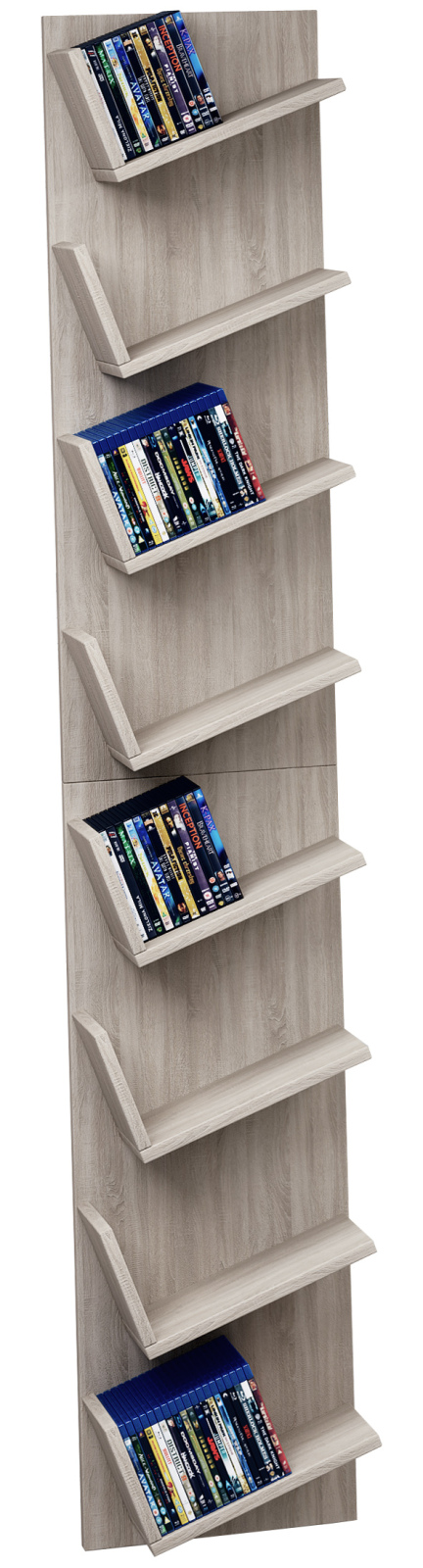 CD-Wandregal - Sonoma Eiche - 35 cm breit - 8 Ablagen