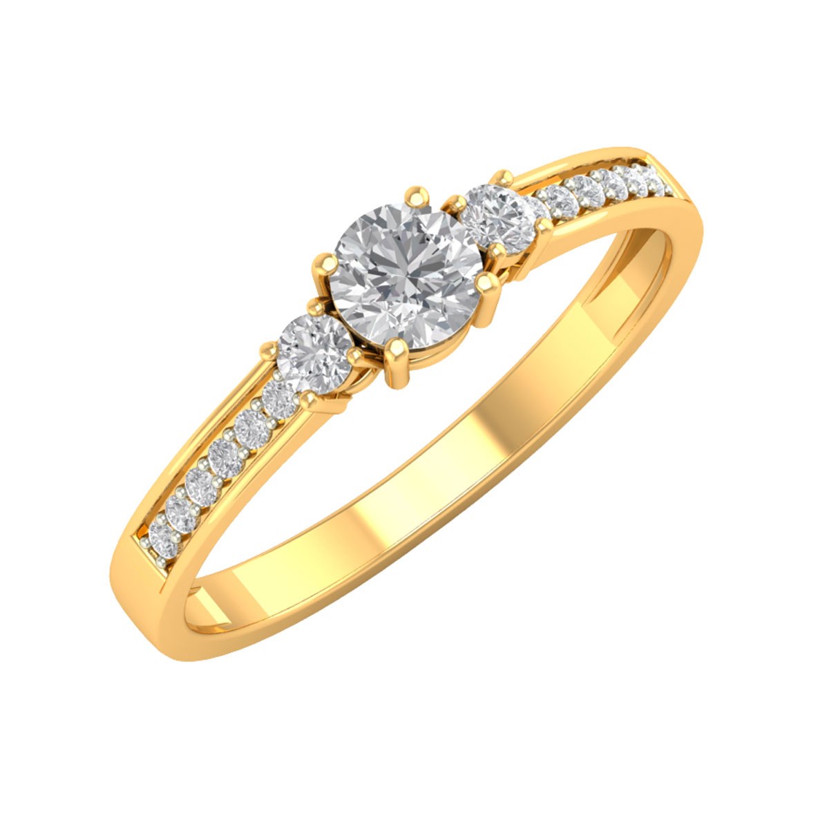 Bague ADEN Or 750 Jaune Diamants 1.7grs